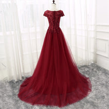 Load image into Gallery viewer, Elegant Lace Appliques V Neck Tulle Bridesmaid Dresses Long