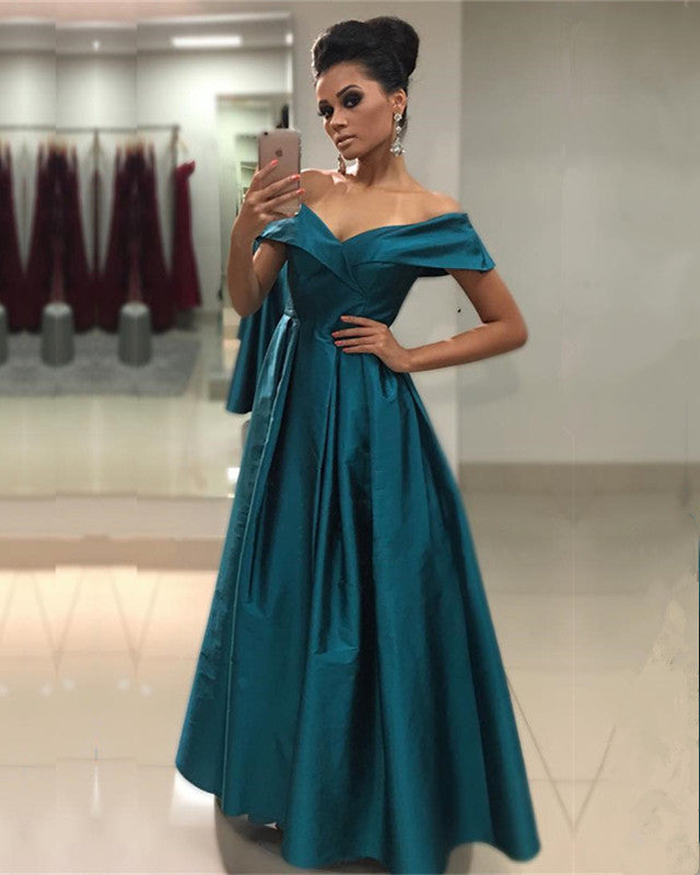 Glamorous V-neck Off Shoulder Evening Dresses With Slit alinanova Glamorous V-neck Off Shoulder Evening Dresses With Slit alinanova