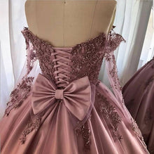 Load image into Gallery viewer, Amazing Lace Embroidery Long Sleeves Prom Dresses Off Shoulder