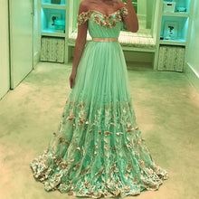 Load image into Gallery viewer, Elegant Lace Embroidery Sweetheart Tulle Formal Evening Dresses