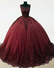 Load image into Gallery viewer, Burgundy Quinceanera Dresses 2022