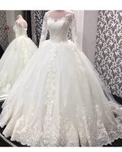 Load image into Gallery viewer, Long Sleeves Ball Gown Wedding Dress For Bride