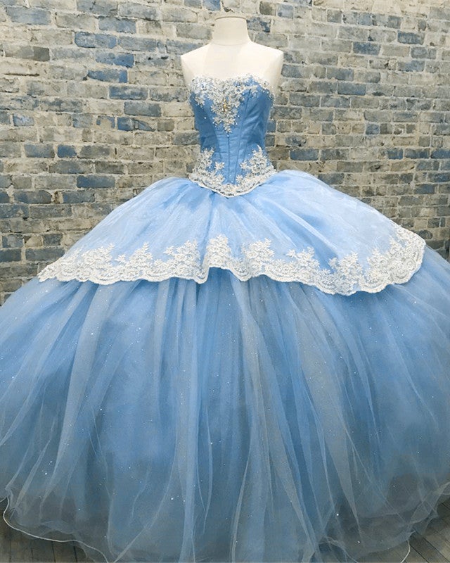 2022 Quinceanera Dresses Ball Gown Sweetheart Beaded Bodice Floor Length Tulle main image 0