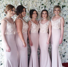 Load image into Gallery viewer, Light-Pink-Bridesmaid-Dresses-Mermaid