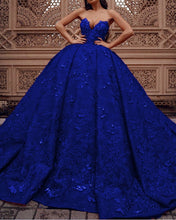 Load image into Gallery viewer, Royal Blue Lace Wedding Dress
