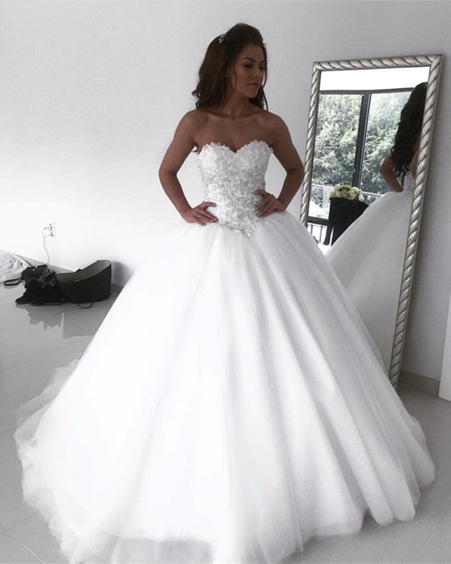 Lace Embroidery Sweetheart Floor Length Ball Gown Wedding Dresses Lace Embroidery Sweetheart Floor Length Ball Gown Wedding Dresses