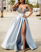 Load image into Gallery viewer, Light Blue Evening Dress
