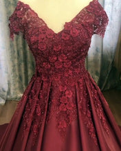 Load image into Gallery viewer, cap sleeves prom dresses