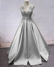 Load image into Gallery viewer, Silver Prom Dresses Ball Gown