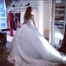 Load image into Gallery viewer, Lace Long Sleeves Tulle Ball Gowns Wedding Dresses