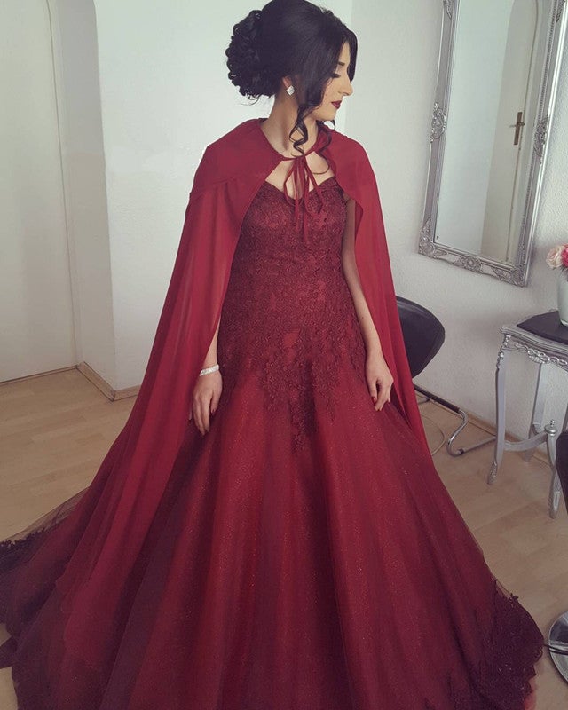 Lace Mermaid Dresses With Cape Lace Mermaid Dresses With Cape