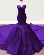Load image into Gallery viewer, Purple Mermaid Prom Dresses