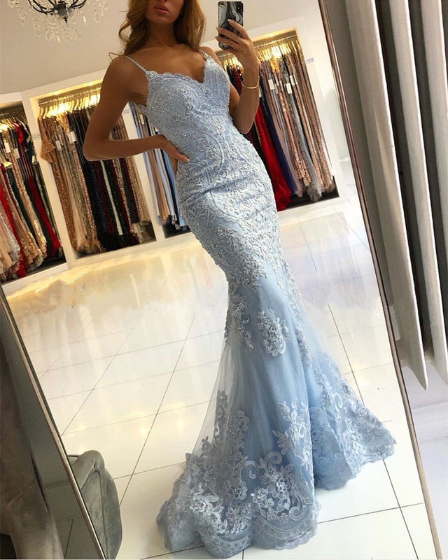 Lace Mermaid Prom Dresses Elegant Formal Evening Gowns alinanova Lace Mermaid Prom Dresses Elegant Formal Evening Gowns alinanova