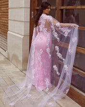 Load image into Gallery viewer, Lace Mermaid Wedding Dress With Cape