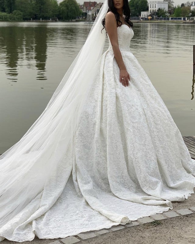 Lace Sweetheart Wedding Dress Ball Gown Lace Sweetheart Wedding Dress Ball Gown