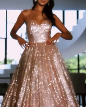 Load image into Gallery viewer, Rose Gold Prom Dresses Glitter
