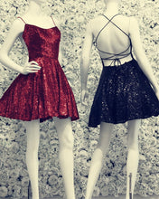 Load image into Gallery viewer, Open Back Sequin Homecoming Dresses 2019