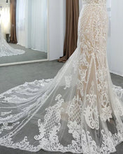 Load image into Gallery viewer, Lace V Neck Mermaid Wedding Dresses