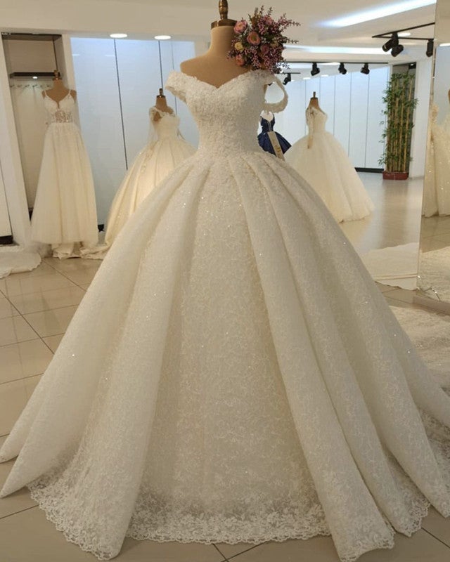 Lace Wedding Dress Princess Ball Gown Off Shoulder Lace Wedding Dress Princess Ball Gown Off Shoulder