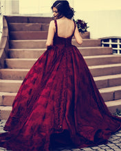 Load image into Gallery viewer, Lace Wedding Dress Burgundy