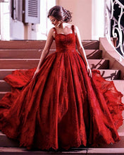 Load image into Gallery viewer, Lace Wedding Dress Red