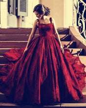 Load image into Gallery viewer, Lace Wedding Dress Maroon