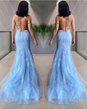 Load image into Gallery viewer, Open Back Mermaid Prom Dresses