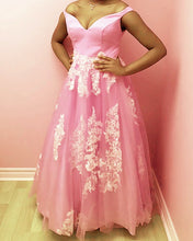 Load image into Gallery viewer, Pink Prom Dresses Plus Size
