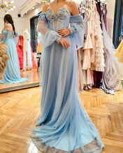 Load image into Gallery viewer, Light Blue Tulle Flowy Cottagecore Dress-alinanova