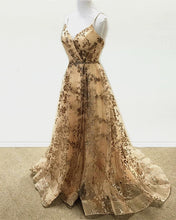 Load image into Gallery viewer, Light Gold Prom Dresses