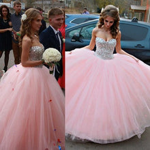 Load image into Gallery viewer, Light Pink Sweetheart Quinceanera Dresses With Crystals And Beads