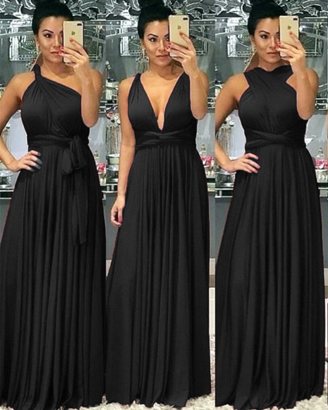 Long Black Bridesmaid Dresses Convertible Long Black Bridesmaid Dresses Convertible