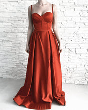 Load image into Gallery viewer, Orange Corset Prom Dress
