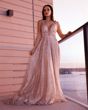 Load image into Gallery viewer, Rose Gold Prom Dresses 2022