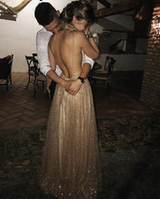 Load image into Gallery viewer, Sequin Prom Dresses Sexy Open Back