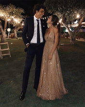 Load image into Gallery viewer, Long Sequin Floor Length Evening Prom Gown