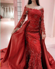 Load image into Gallery viewer, Long Sleeved Mermaid Dresses Lace Beaded