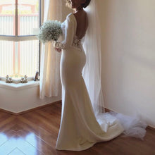 Load image into Gallery viewer, Long Sleeves Mermaid Wedding Dresses Lace Backless
