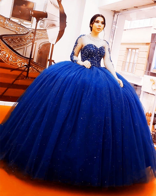 Long Sleeves Quinceanera Dresses Beaded Ball Gown Long Sleeves Quinceanera Dresses Beaded Ball Gown