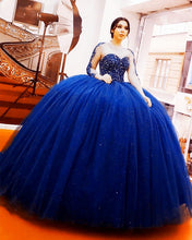 Load image into Gallery viewer, Royal Blue Quinceanera Dresses Long Sleeves