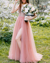 Load image into Gallery viewer, Pink Prom Long Dresses 2020
