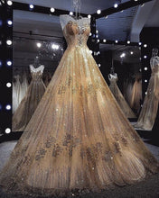 Load image into Gallery viewer, Bling Bling Wedding Dress Gold