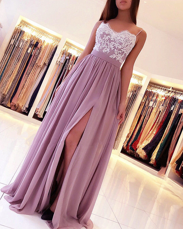 Elegant Lace Sweetheart Bridesmaid Dresses Chiffon Split Elegant Lace Sweetheart Bridesmaid Dresses Chiffon Split