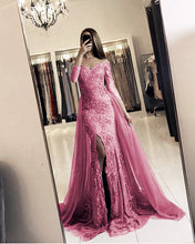 Load image into Gallery viewer, Elegant Off The Shoulder Lace Mermaid Evening Dresses With 3/4 Sleeves-alinanova