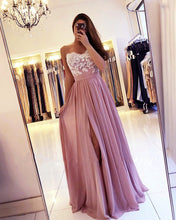 Load image into Gallery viewer, Elegant Lace Sweetheart Bridesmaid Dresses Chiffon Split
