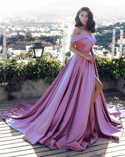 Load image into Gallery viewer, Mauve Prom Dresses Satin