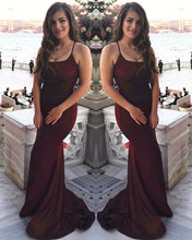 Load image into Gallery viewer, Burgundy Mermaid Prom Dresses Sparkly