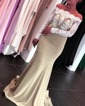 Load image into Gallery viewer, Mermaid Off The Shoulder Bridesmaid Dresses Lace Long Sleeves