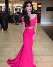 Load image into Gallery viewer, Mermaid Style Two Piece Prom Dresses Off The Shoulder