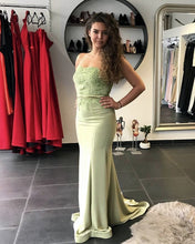Load image into Gallery viewer, Sage Green Bridesmaid Dresses Mermaid
